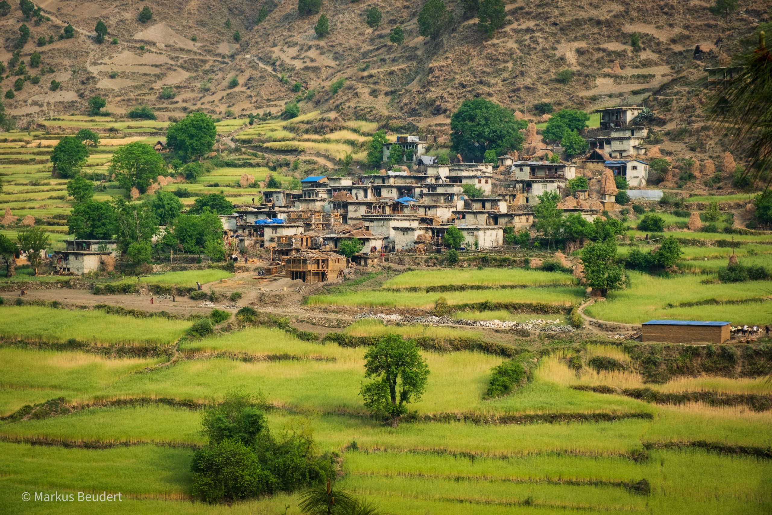 The majority of villages are populated by Hindus, mainly Chettris, Brahmins, Thakuris and occupational castes, particularly in the southern part of the district , Humla