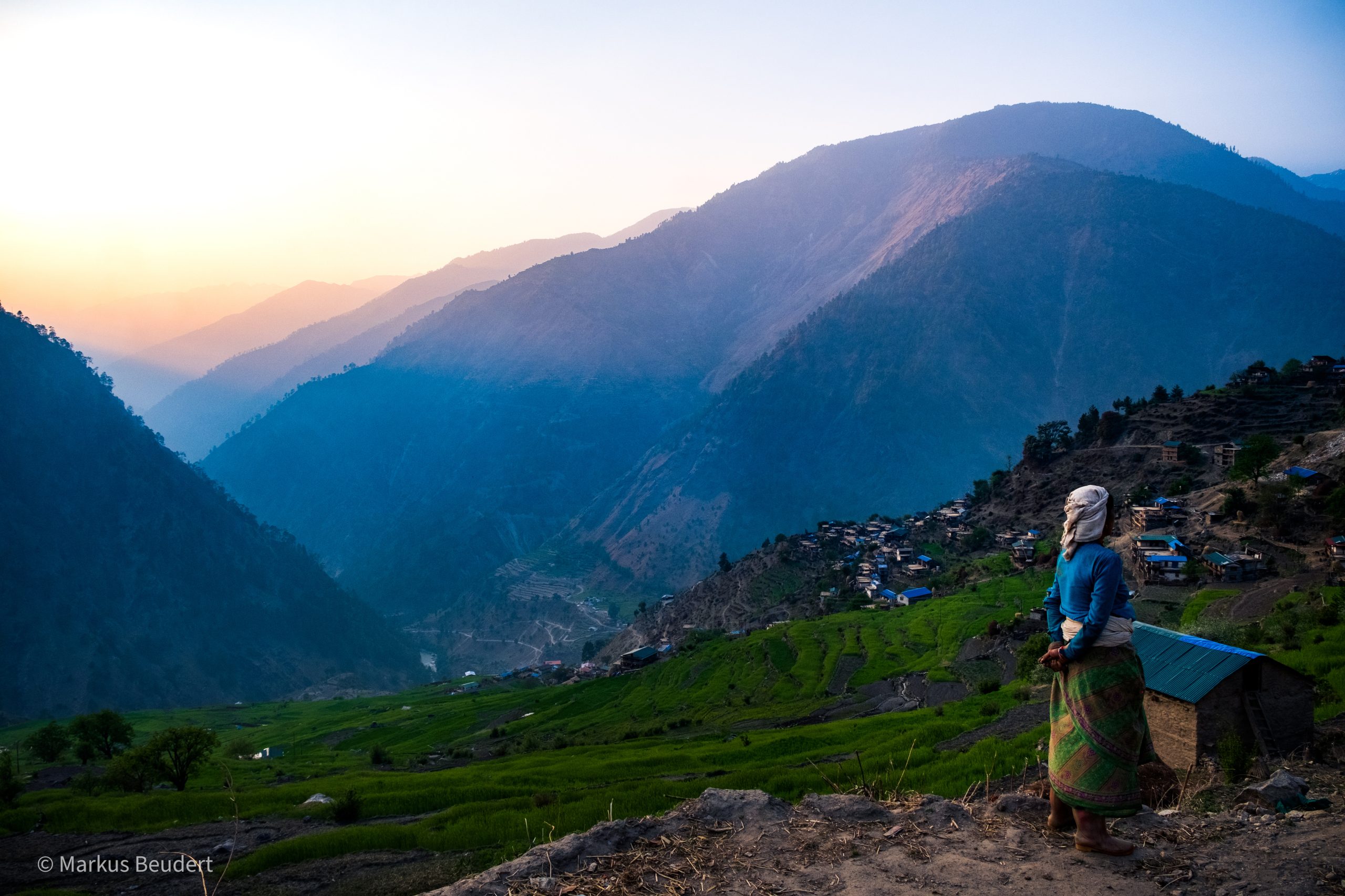 Humla - Women Over looking her village - Karnali Region 